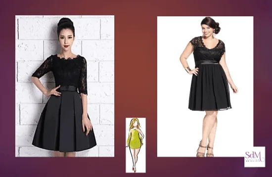 vestido negro corte A