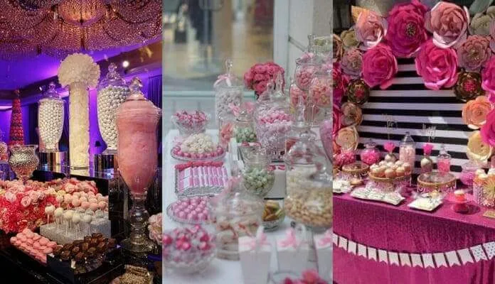 mesas de dulces para XV años | barra de dulces para XV años